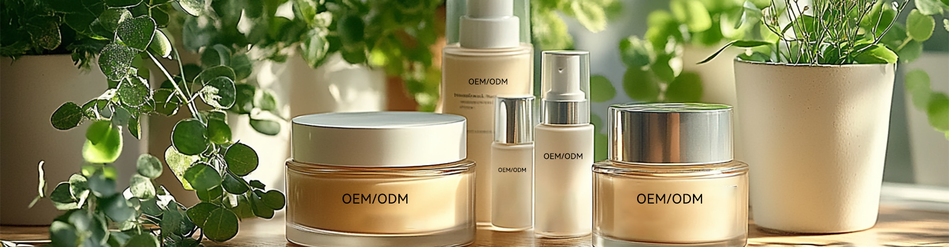 skincare, face serum and makeup products display for beauty solutions